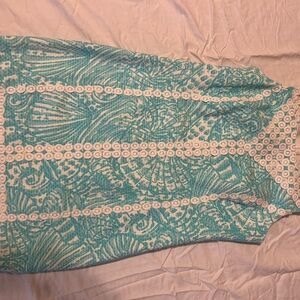Lilly Pulitzer Blue and White Shift Dress Preppy